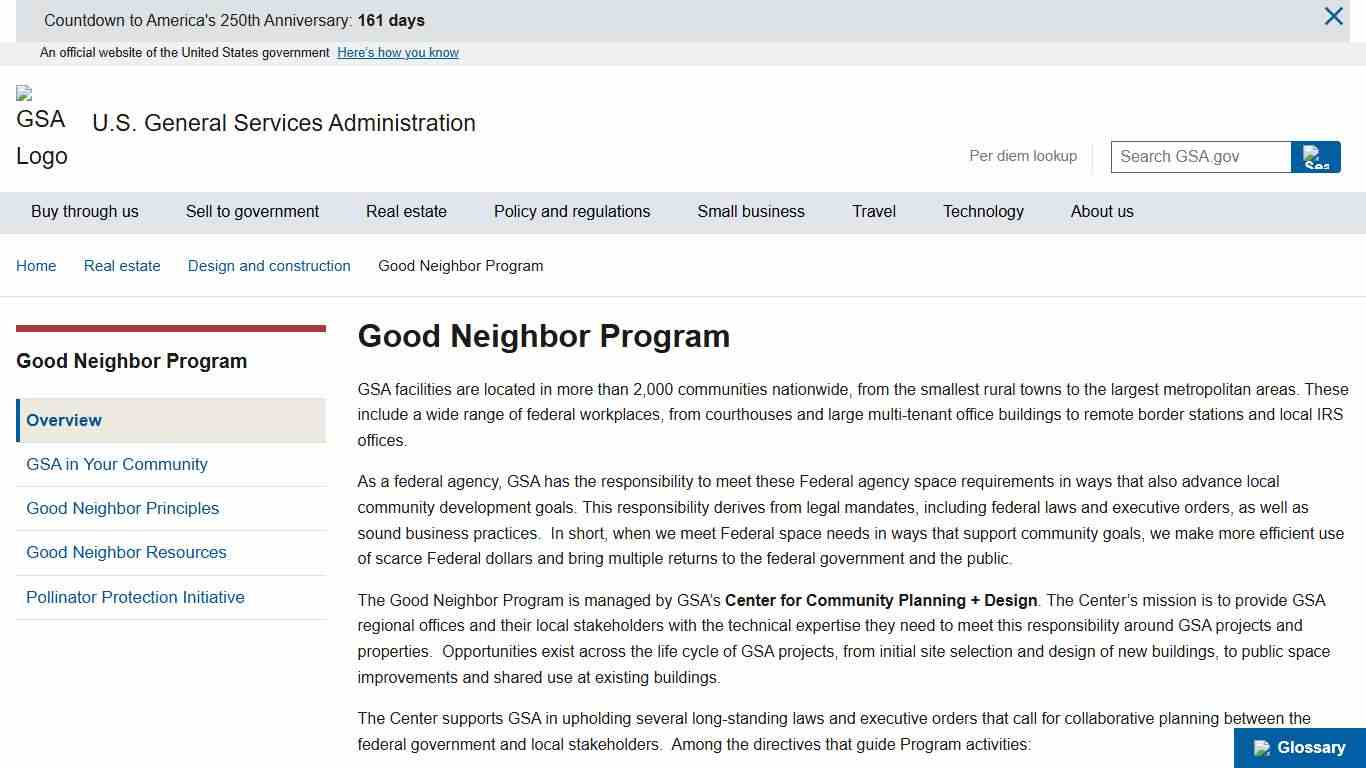 Good Neighbor Program GSA